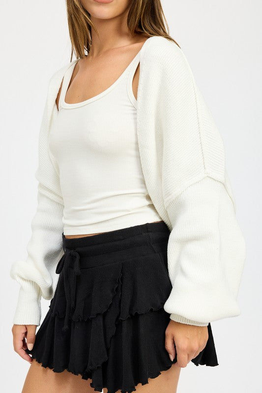 TEEK - OVERSIZED SHRUG CARDIGAN SWEATER TEEK FG