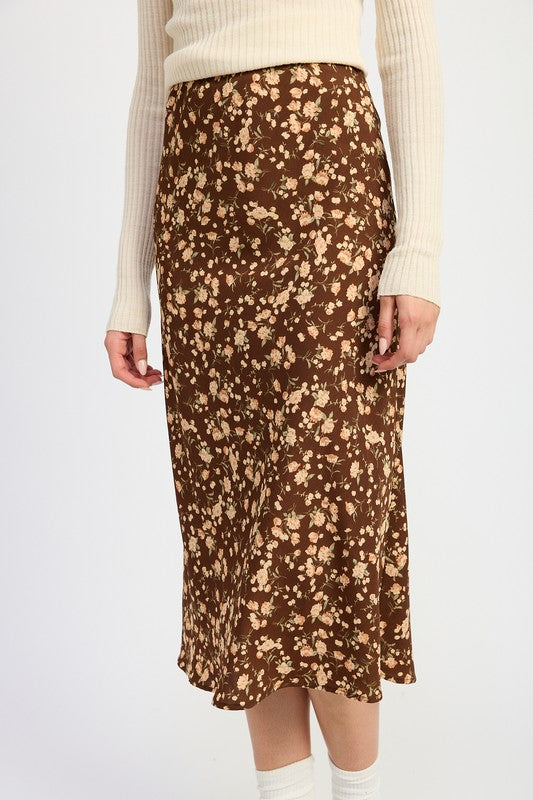 TEEK - BROWN DUSTY BIAS MIDI SKIRT SKIRT TEEK FG