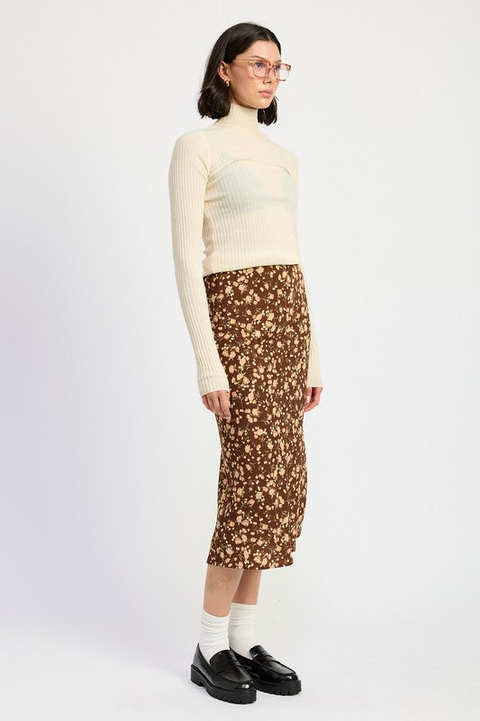 TEEK - BROWN DUSTY BIAS MIDI SKIRT SKIRT TEEK FG