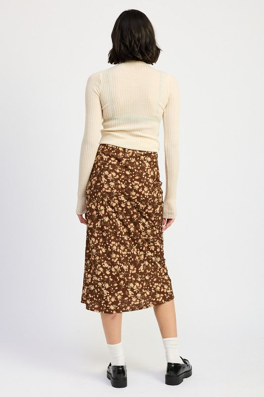 TEEK - BROWN DUSTY BIAS MIDI SKIRT SKIRT TEEK FG
