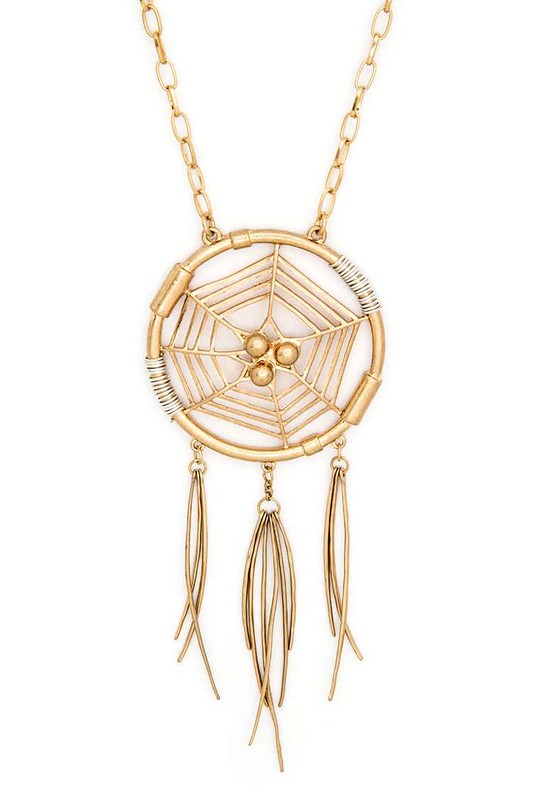 TEEK - Dream Catcher Pendant Necklace Set JEWELRY TEEK FG Worn Gold  