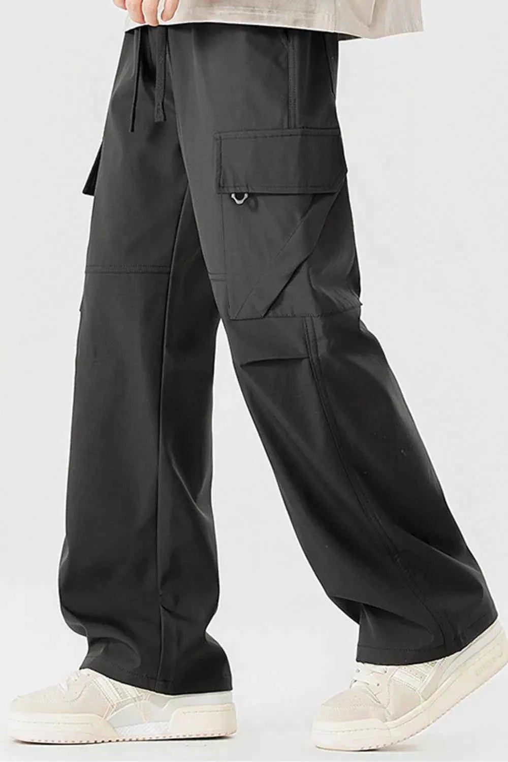TEEK - Mens Plus Size Loose Fit Multi-Pocket Cargo Pants PANTS TEEK Trend Black M