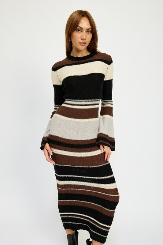 TEEK - BRIAN MULTI STRIPE BODYCON DRESS DRESS TEEK FG   