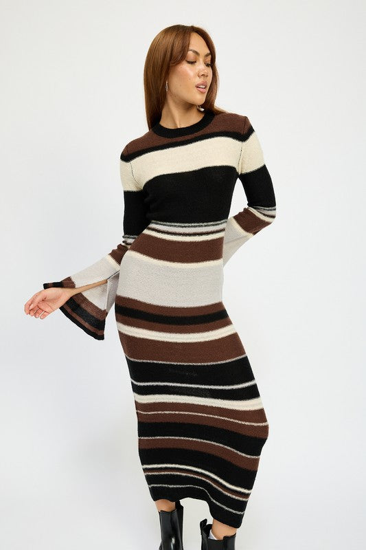 TEEK - BRIAN MULTI STRIPE BODYCON DRESS DRESS TEEK FG   