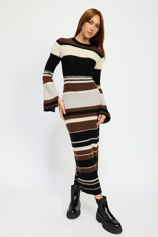 TEEK - BRIAN MULTI STRIPE BODYCON DRESS DRESS TEEK FG   