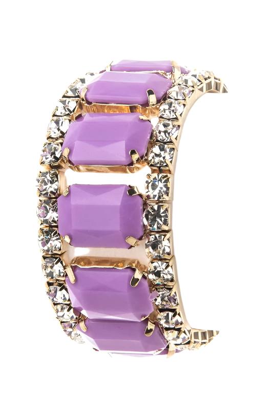 TEEK - Purple Crystal Resin Stretch Bracelet JEWELRY TEEK FG   