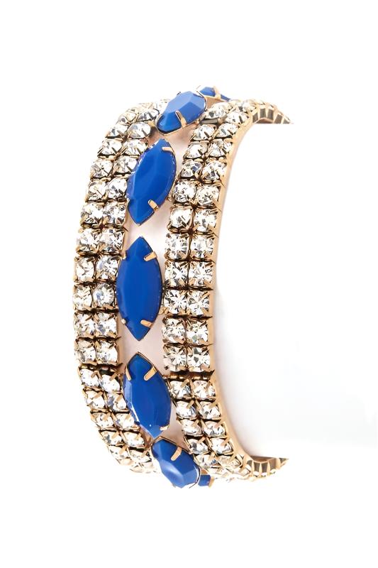 TEEK - Blue Rhinestone Resin Stretch Bracelet JEWELRY TEEK FG   