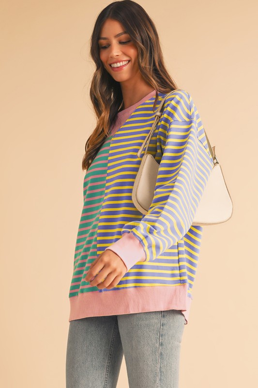 TEEK - Colorblock Drop Shoulder Oversize Sweatshirt TOPS TEEK FG