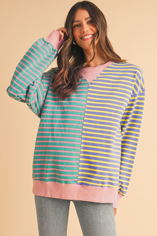 TEEK - Colorblock Drop Shoulder Oversize Sweatshirt TOPS TEEK FG