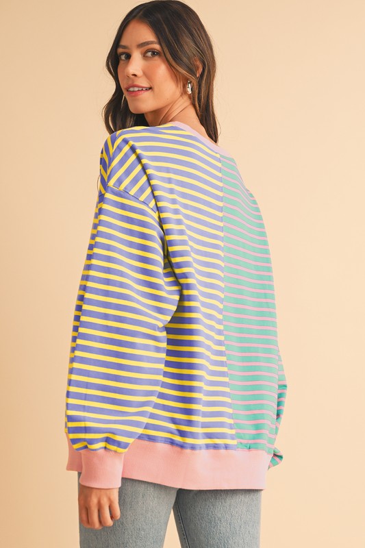 TEEK - Colorblock Drop Shoulder Oversize Sweatshirt TOPS TEEK FG