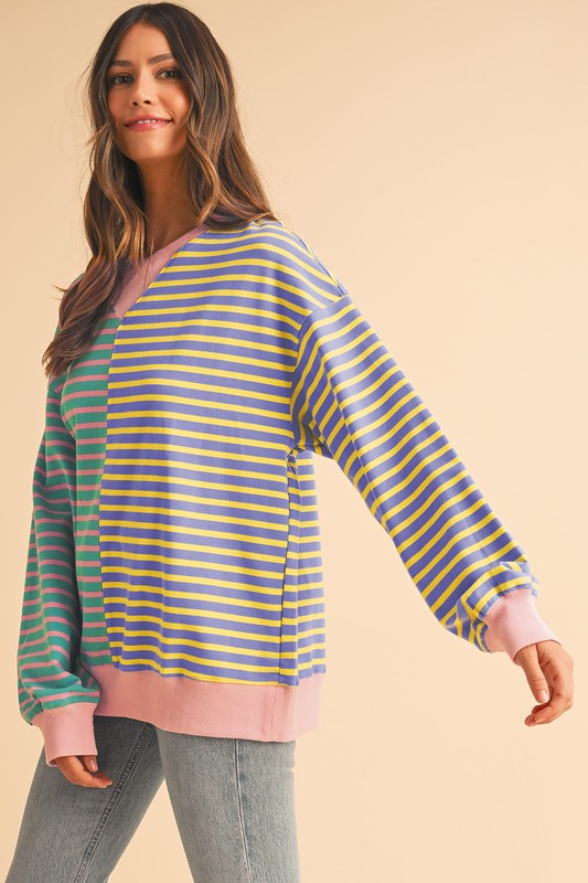 TEEK - Colorblock Drop Shoulder Oversize Sweatshirt TOPS TEEK FG