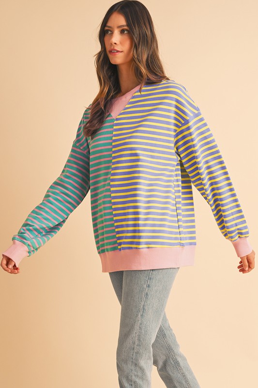 TEEK - Colorblock Drop Shoulder Oversize Sweatshirt TOPS TEEK FG