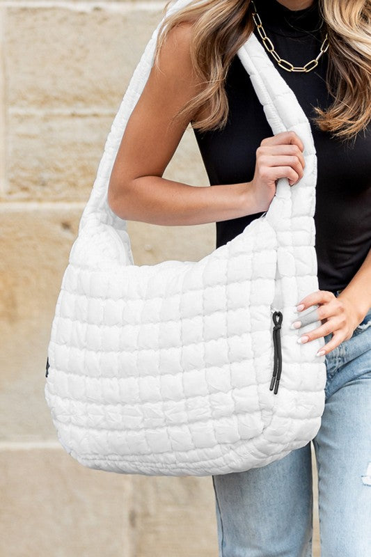 TEEK - Taylor Quilted Puffer Tote BAG TEEK FG White