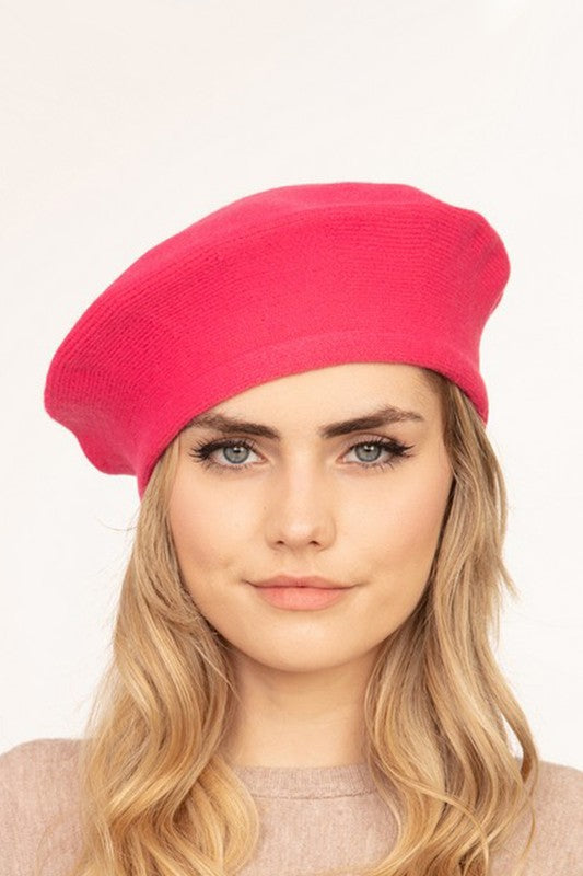 TEEK - French Girl Fashion Beret HAT TEEK FG Hot Pink