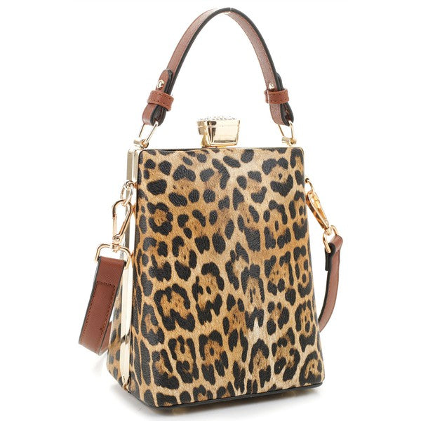 TEEK - Leopard Frame Crossbody Satchel BAG TEEK FG LEO/BROWN  