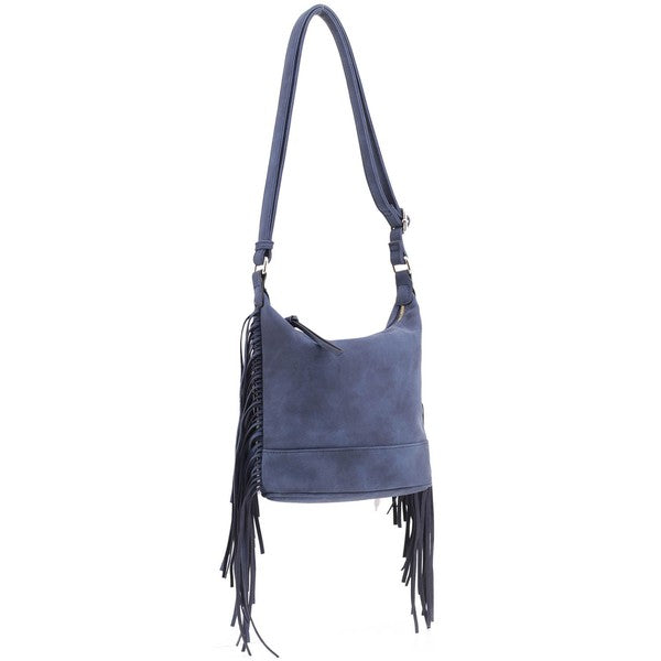 TEEK - Faux Suede Fringe Crossbody Bag BAG TEEK FG   