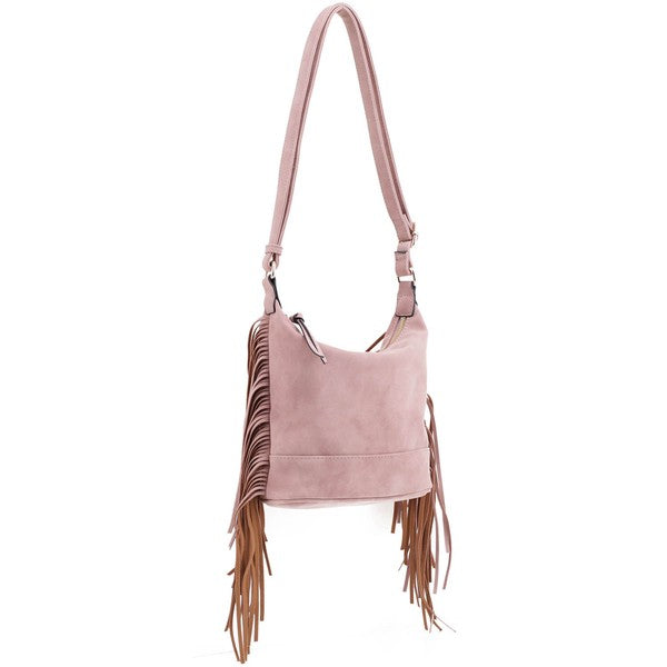 TEEK - Faux Suede Fringe Crossbody Bag BAG TEEK FG   