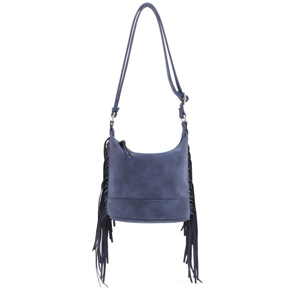 TEEK - Faux Suede Fringe Crossbody Bag BAG TEEK FG   