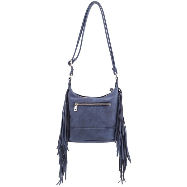 TEEK - Faux Suede Fringe Crossbody Bag BAG TEEK FG   