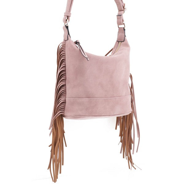 TEEK - Faux Suede Fringe Crossbody Bag BAG TEEK FG DUSTY  