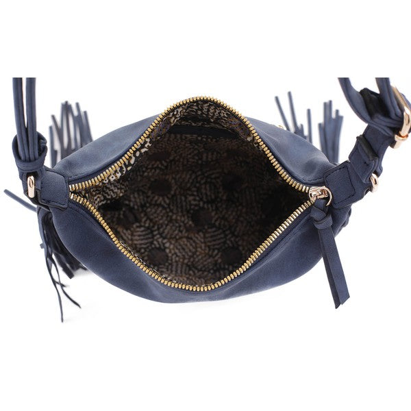 TEEK - Faux Suede Fringe Crossbody Bag BAG TEEK FG   