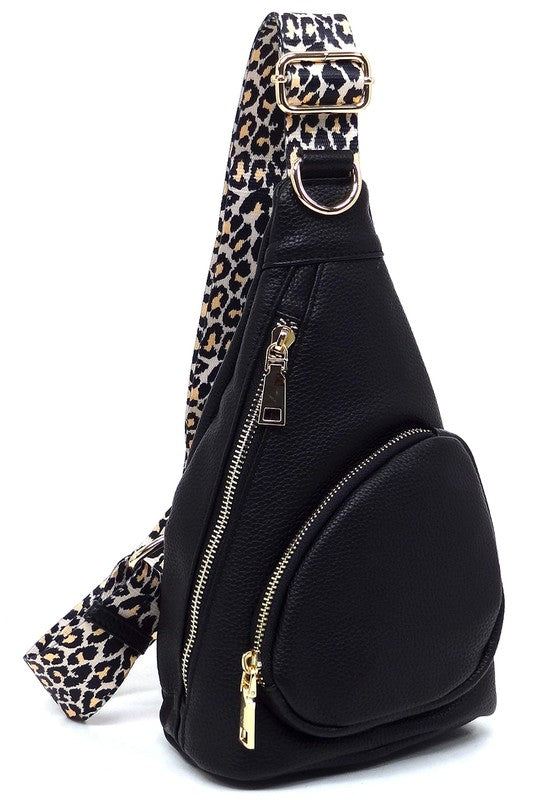 TEEK - Leopard Strap Sling Backpack BAG TEEK FG BLACK  