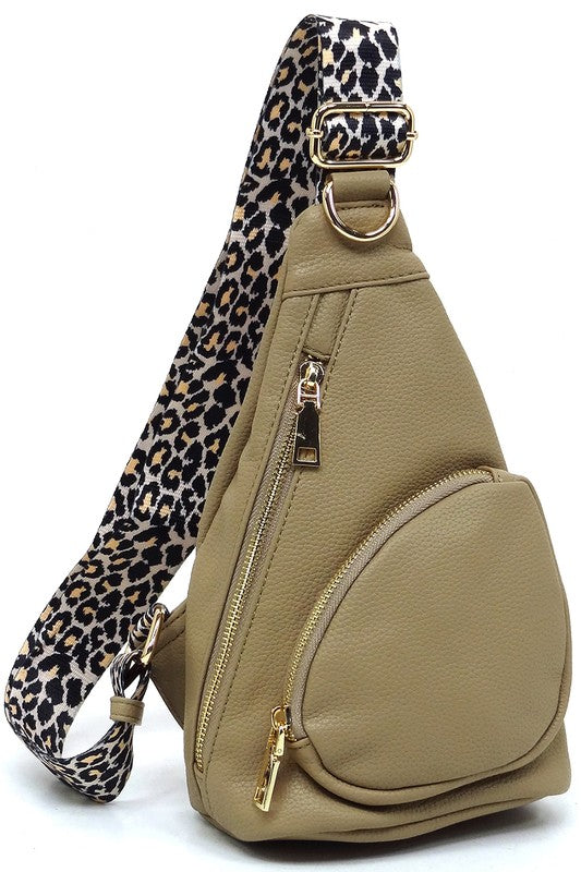 TEEK - Leopard Strap Sling Backpack BAG TEEK FG TAUPE  