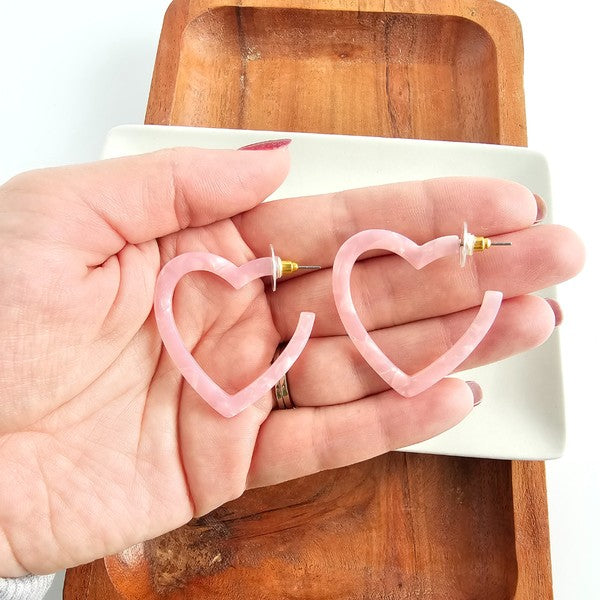 TEEK - Heart Hoops - Pink JEWELRY TEEK FG
