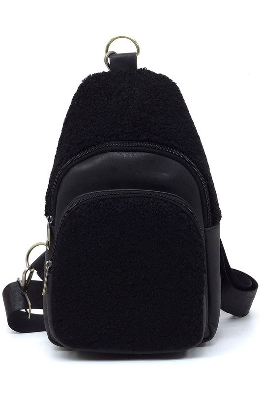TEEK - Terry Fur Sling Bag Backpack BAG TEEK FG BLACK
