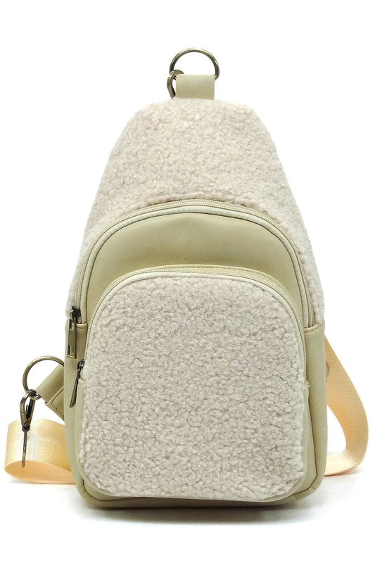 TEEK - Terry Fur Sling Bag Backpack BAG TEEK FG BEIGE