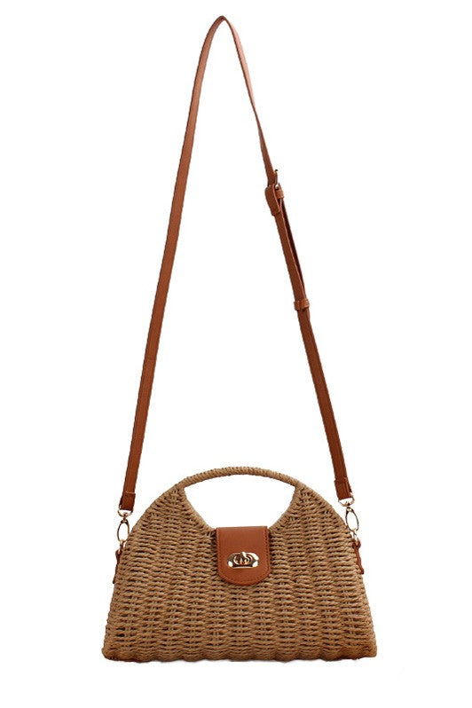 TEEK - Stella Woven Straw Top Handle Crossbody Bag BAG TEEK FG