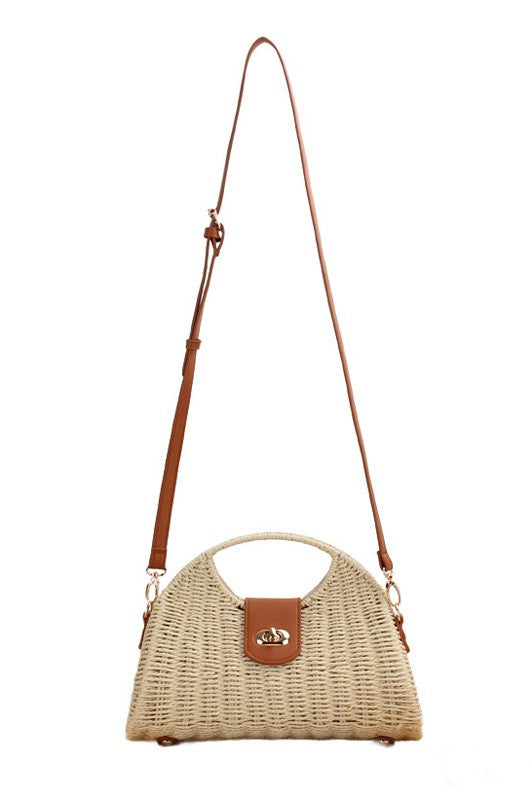 TEEK - Stella Woven Straw Top Handle Crossbody Bag BAG TEEK FG