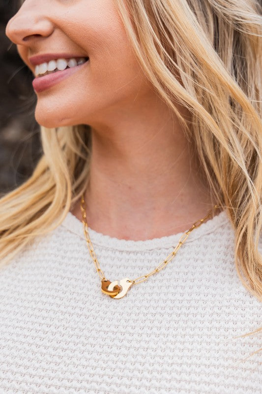 TEEK - 18K STAINLESS STEEL HANDCUFF NECKLACE JEWELRY TEEK FG