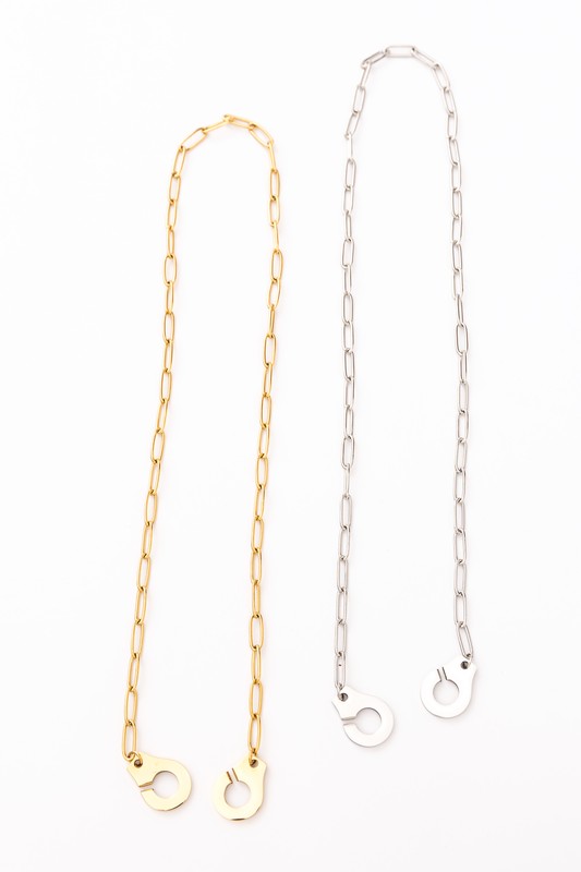 TEEK - 18K STAINLESS STEEL HANDCUFF NECKLACE JEWELRY TEEK FG