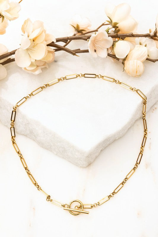 TEEK - 18K STAINLESS STEEL TOGGLE CHAIN NECKLACE JEWELRY TEEK FG