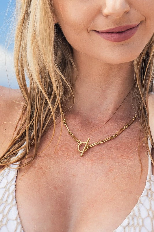 TEEK - 18K STAINLESS STEEL TOGGLE CHAIN NECKLACE JEWELRY TEEK FG