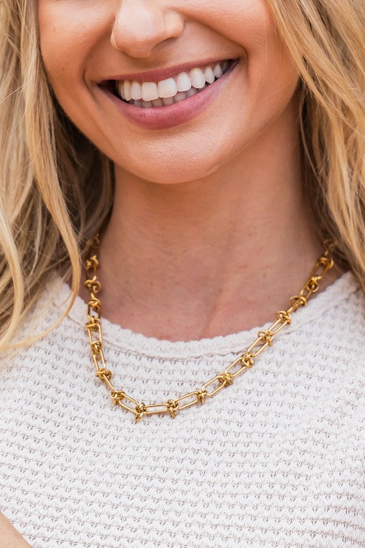 TEEK - 18K STAINLESS STEEL BARBED WIRE CHAIN NECKLACE JEWELRY TEEK FG