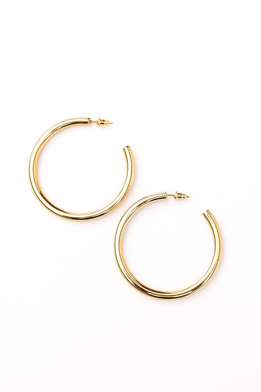 TEEK - 14K STAINLESS STEEL OPEN HOOP EARRINGS JEWELRY TEEK FG