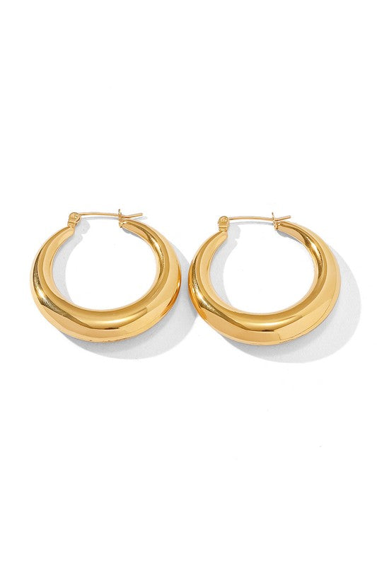 TEEK - 18K STAINLESS STEEL MOD HOOP EARRINGS JEWELRY TEEK FG