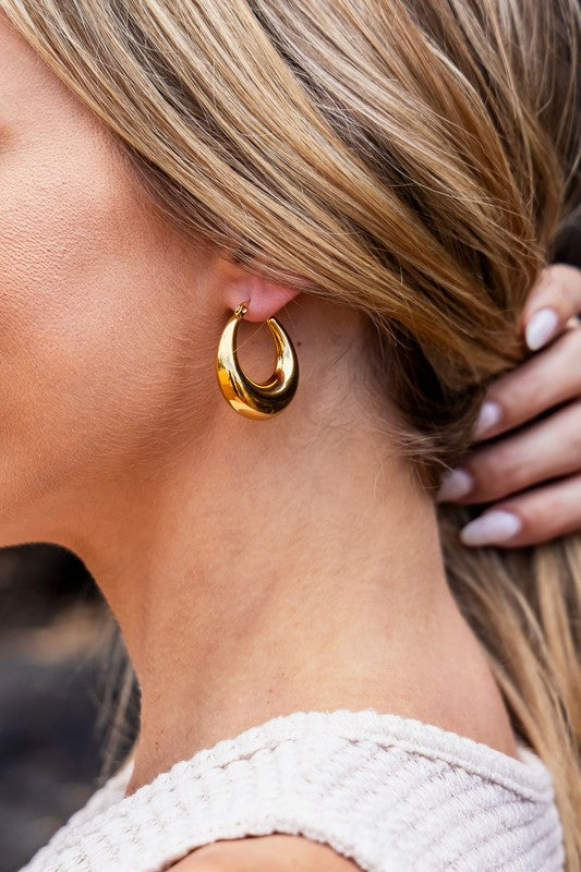 TEEK - 18K STAINLESS STEEL MOD HOOP EARRINGS JEWELRY TEEK FG