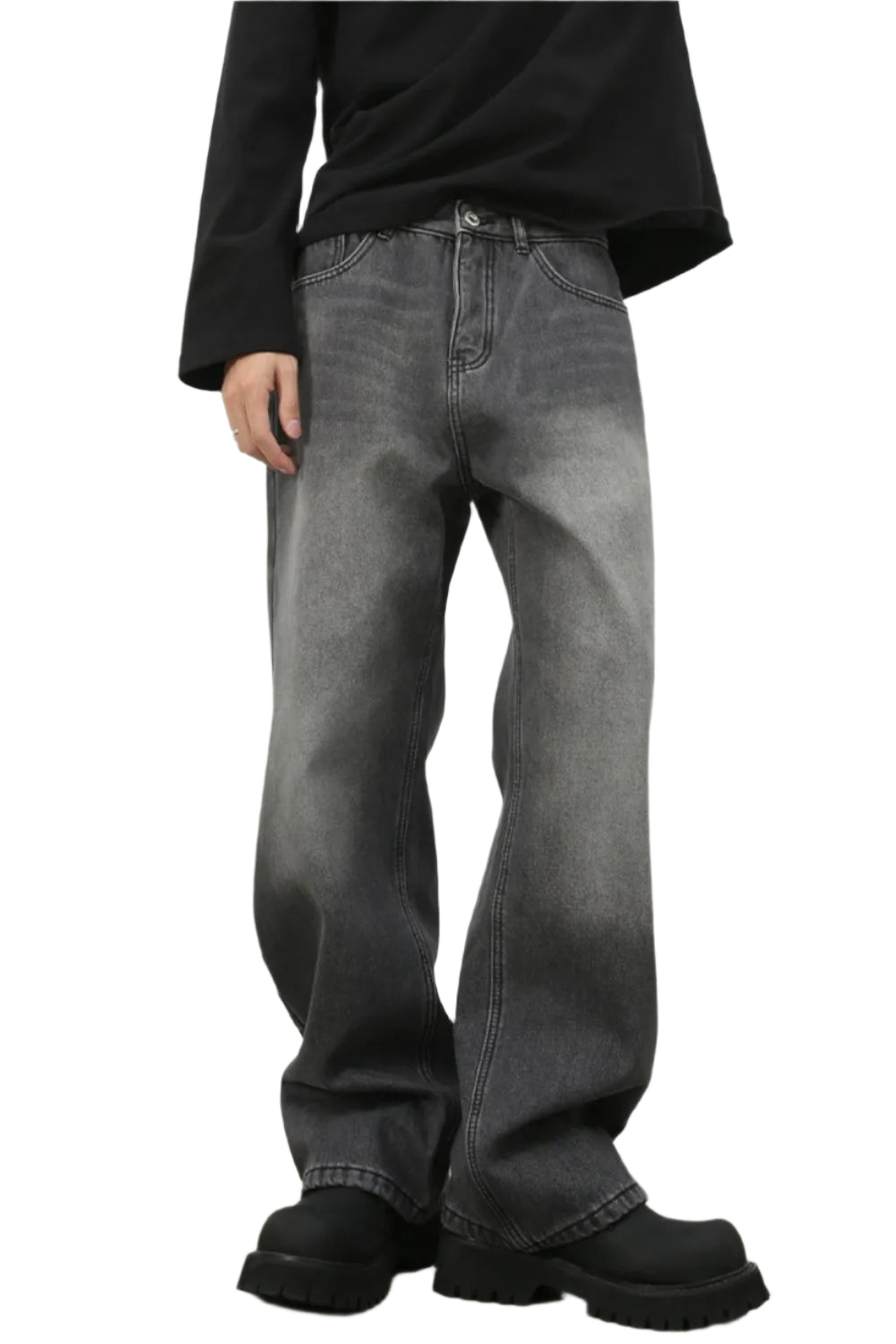 TEEK - Mens Dark Grey Loose Fit Pocketed Jeans JEANS TEEK Trend S