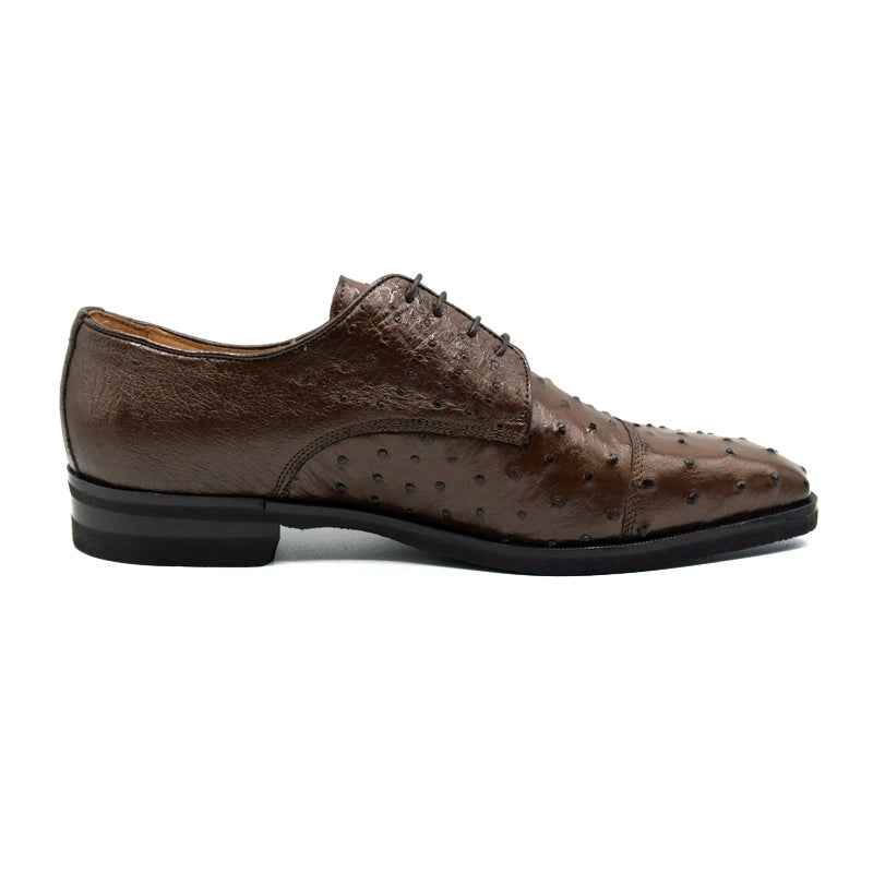 23-538-BRN ANDREA Ostrich Quill Lace Up, Brown Sale TEEK ZI