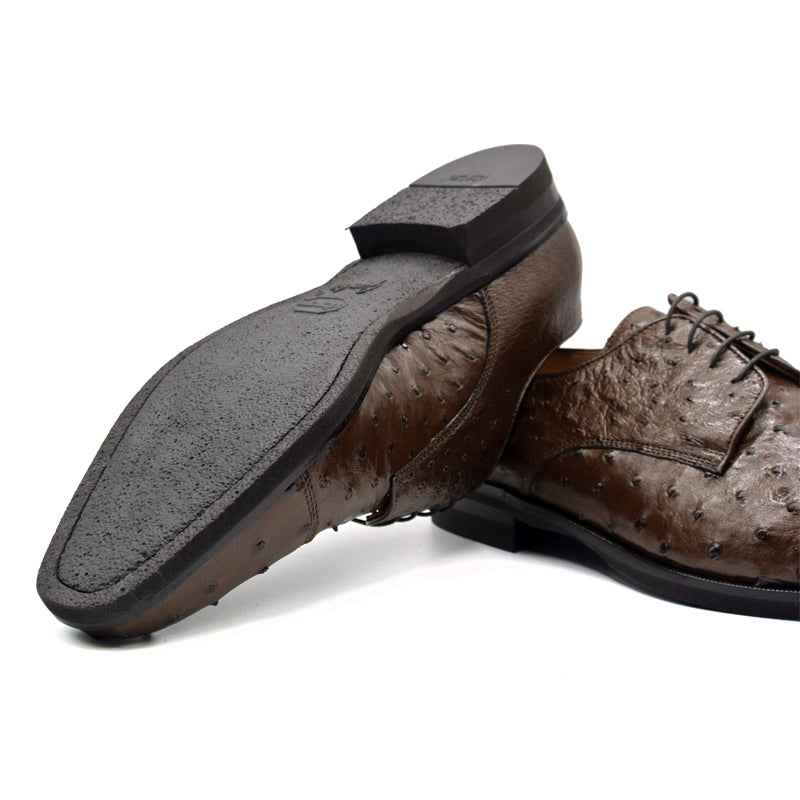 23-538-BRN ANDREA Ostrich Quill Lace Up, Brown Sale TEEK ZI