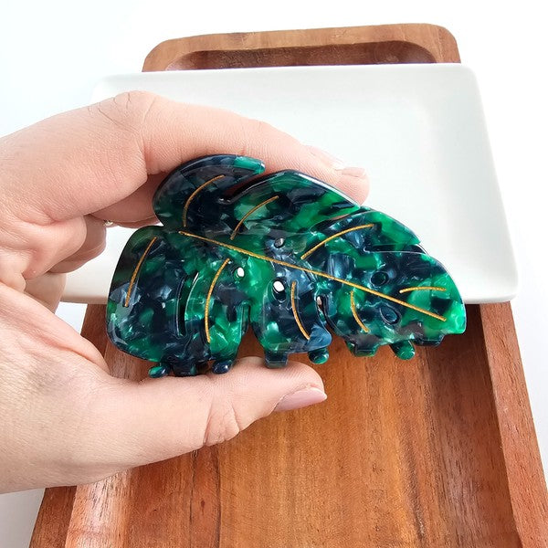 TEEK - Monstera Leaf Hair Claw - Dark Green HAIR SUPPLIES TEEK FG