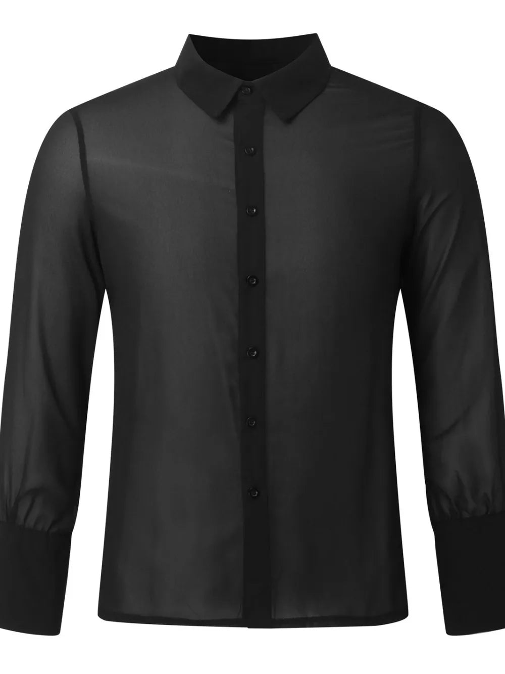 TEEK - Mens Black Collared Long Sleeve Shirt | Plus Sizes TOPS TEEK Trend