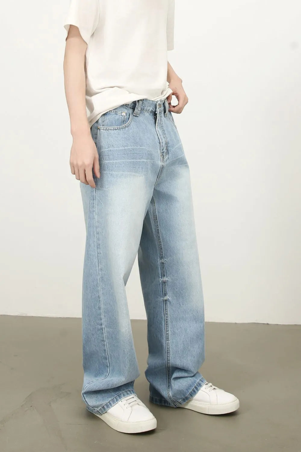 TEEK - Mens Mid Rise Wide Leg Pocketed Jeans JEANS TEEK Trend