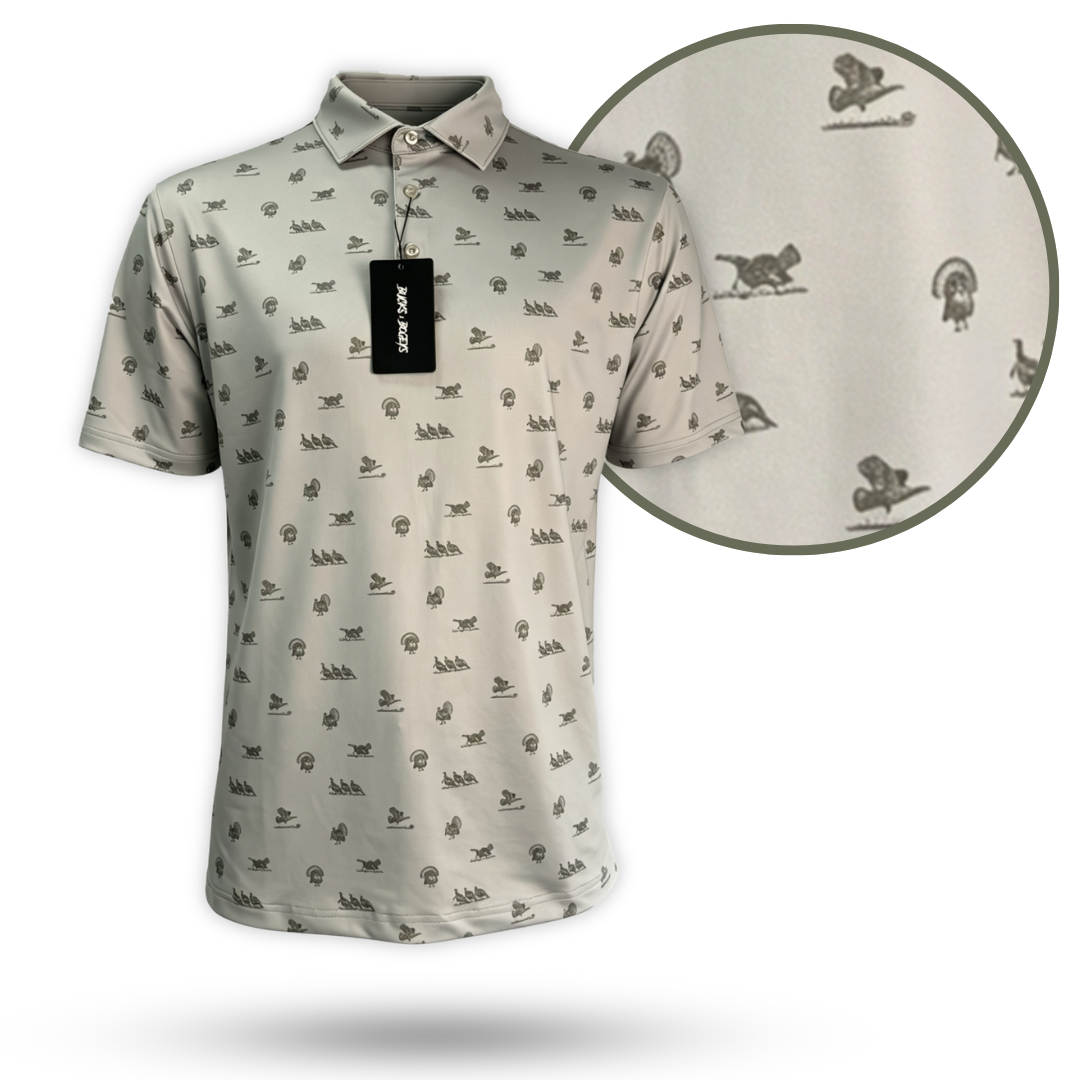 TEEK - "Turkey Tom" Golf Polo T-Shirt Bow Crew Apparel - Bow Hunting Lifestyle Apparel M