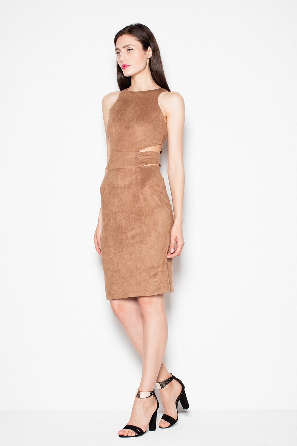 TEEK - Brown Waist Slit Evening Dress DRESS TEEK M   