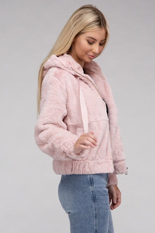 TEEK - Fluffy Zip-Up Teddy Hoodie JACKET TEEK FG   