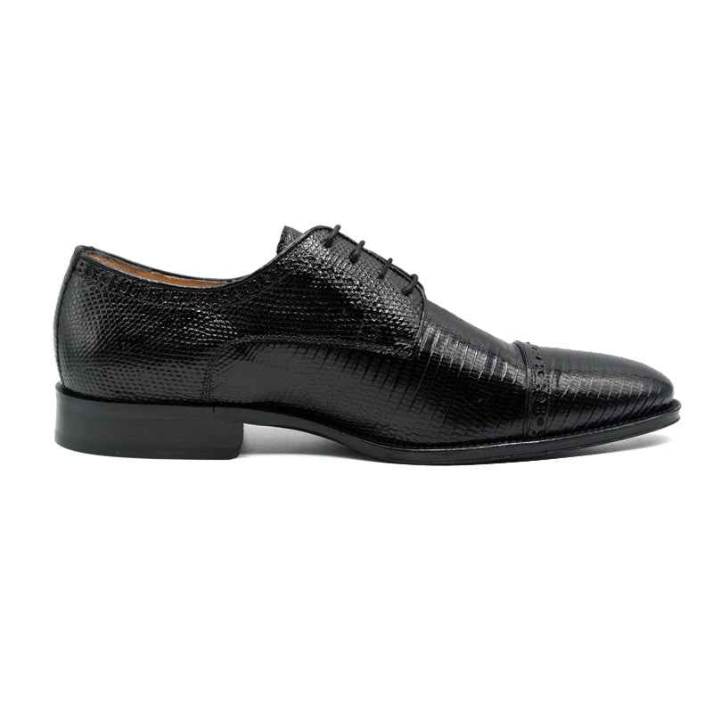 TEEK - 24-526-BLK GIOVANNI Teju Lizard Lace Up, Black SHOES TEEK ZI